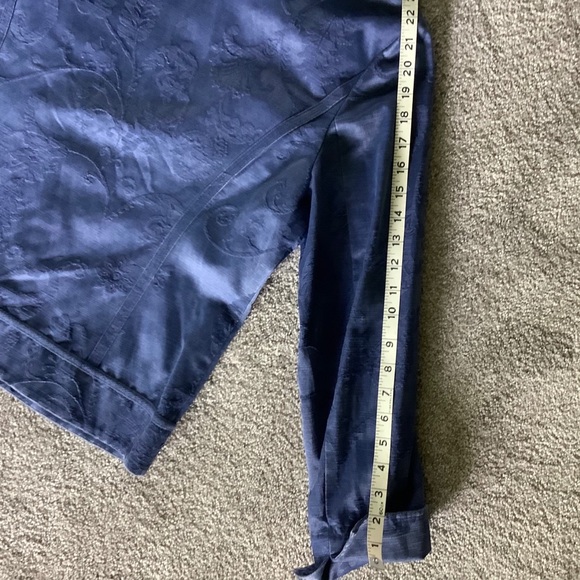 Chico’s Ruffled Jacket Blue Floral Pattern - Picture 8 of 8